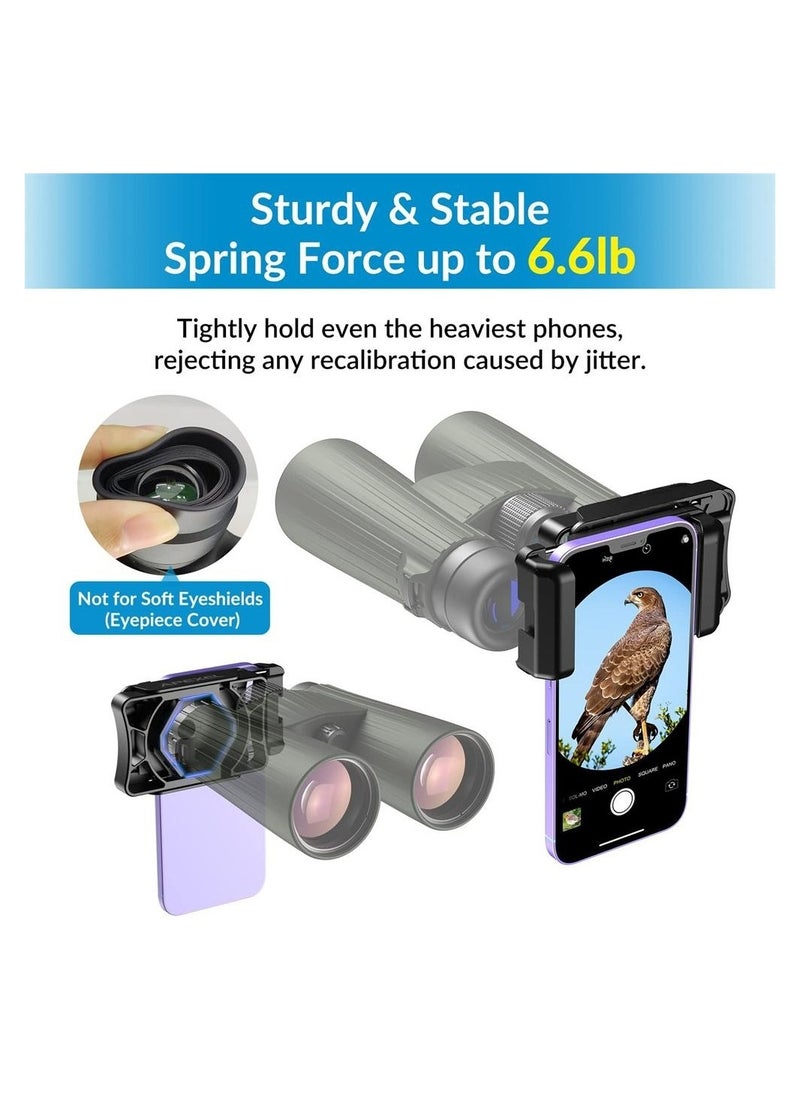 KASTWAVE - Telescope Phone Adapter, Big Type Smartphone Adapter Mount, Universal Phone Mount, One-Piece Smartphone Binocular Adapter for iPhone/Android, for Spotting Scope Telescope Binocular Monocular - Image 1