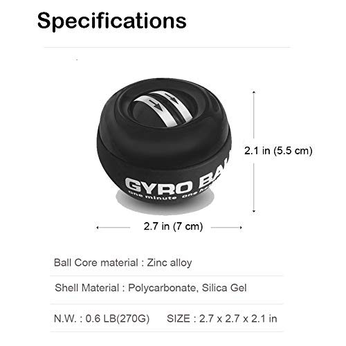 GOZATO Wrist Trainer Ball Auto-Start Excerises Arm Strengthener Essential Gyroscopic Wrist and Forearm Exerciser Wrist Ball for Stronger Muscle and Bones Workout - Image 2