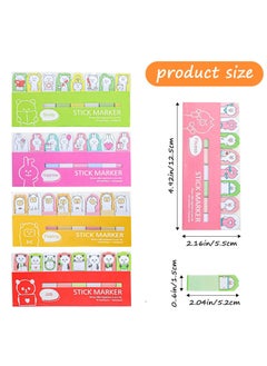 SYOSI SYOSI 5 Pack Cute Sticky Notes Cartoon Animal Bookmarks 5 Styles Post Self Sticky Notes for Office Home Kids Students Roommates Tab Gifts 600 Sheets  - Image 2