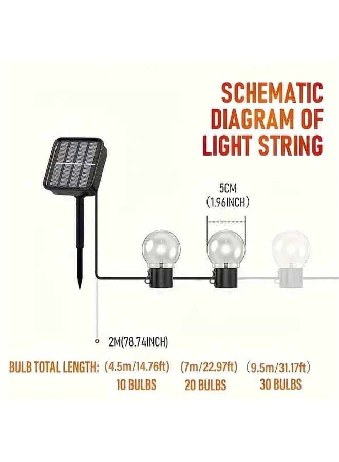Outdoor Solar String Lights 30 Bulbs 31 17FT For Garden Patio Balcony - Image 3