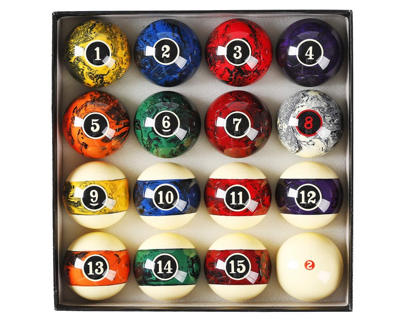 JAPER BEES Billiard Ball Marble Dark 214 Regulation SizeWeight Complete 16balls