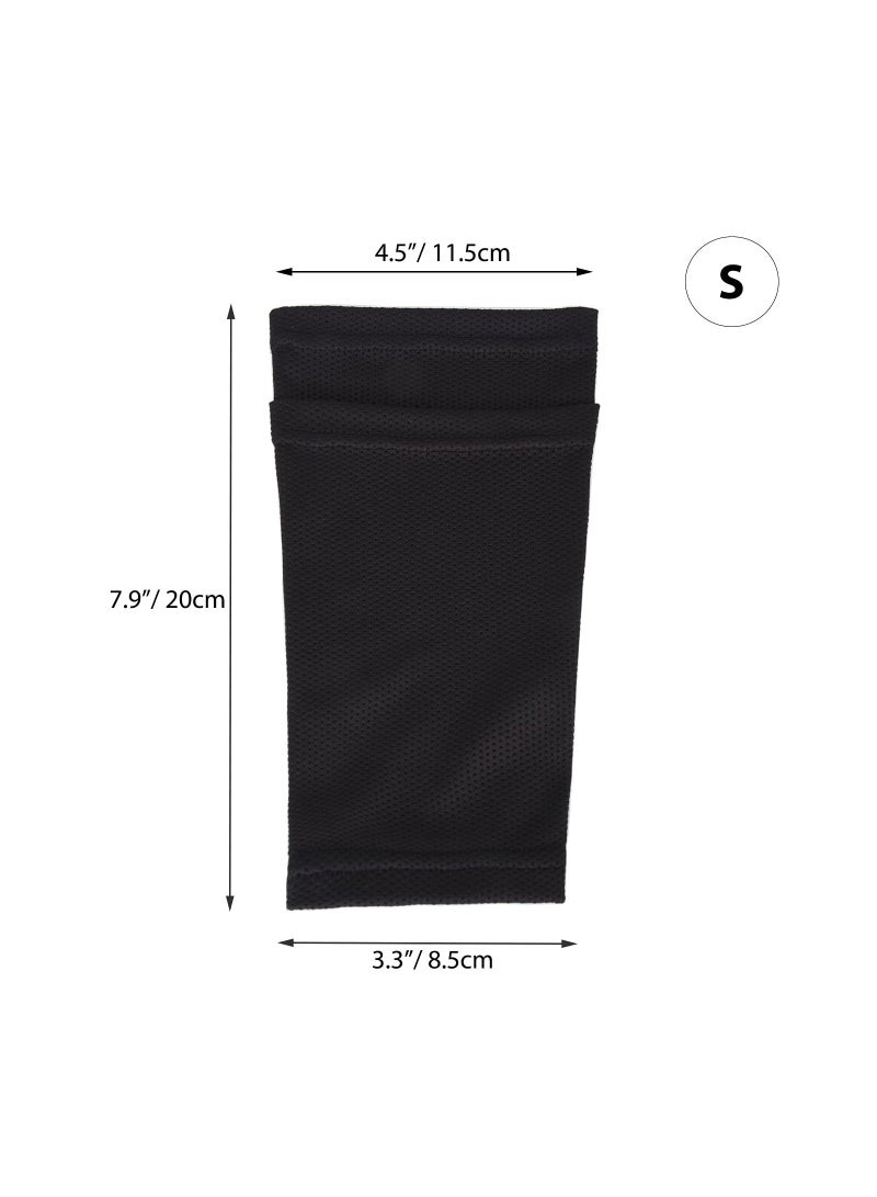 Soccer Shin Guard Socks, Breathable Sleeves with Pocket for Football Pads, Pads Holder, Protective Equipment Boys Girls, Kicking Ball(1 Pairs)(Black)