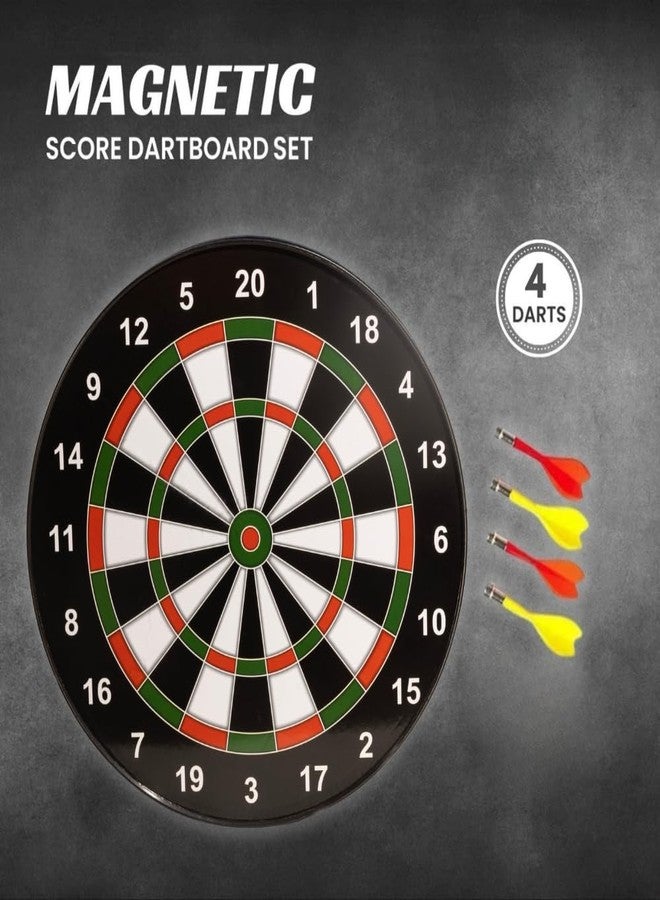 ROARIFY Magnetic Dart Board Set - 11 Inch Wide with 4 Magnetic Darts | Safe Dartboard Target Board Game Set | Score Dartboard Kit Set for Indoor and Outdoor (28 Cm Diameter) (Black Color) - Image 2