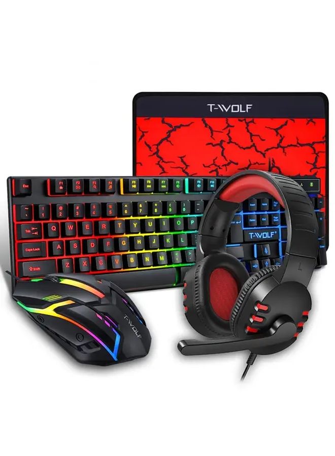 4 In 1 Gaming Keyboard Set With Mouse Mouse Pad And Headset For PC Xbox PS4 - Image 3
