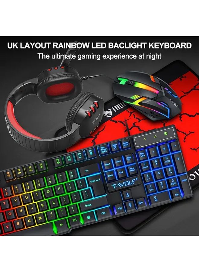 4 In 1 Gaming Keyboard Set With Mouse Mouse Pad And Headset For PC Xbox PS4 - Image 4