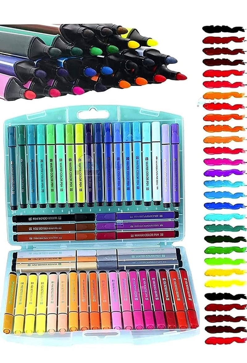 MOROVIK Washable Watercolor Pens Set - Colouring Kit Art Markers Colour Sketch Pens Set Kids Artists Sketching Drawing Materials Craft Supplies Return Gift (24) - Image 1