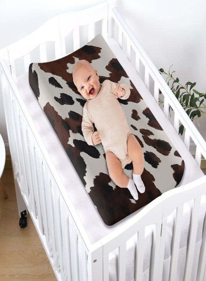 ZDCUSTOM Brown Cow Changing Pad Covers Changing Table Sheets Diaper Changing Pad Cover Stretchy Changing Table Cover Soft & Breathable for Baby Boys - Image 5