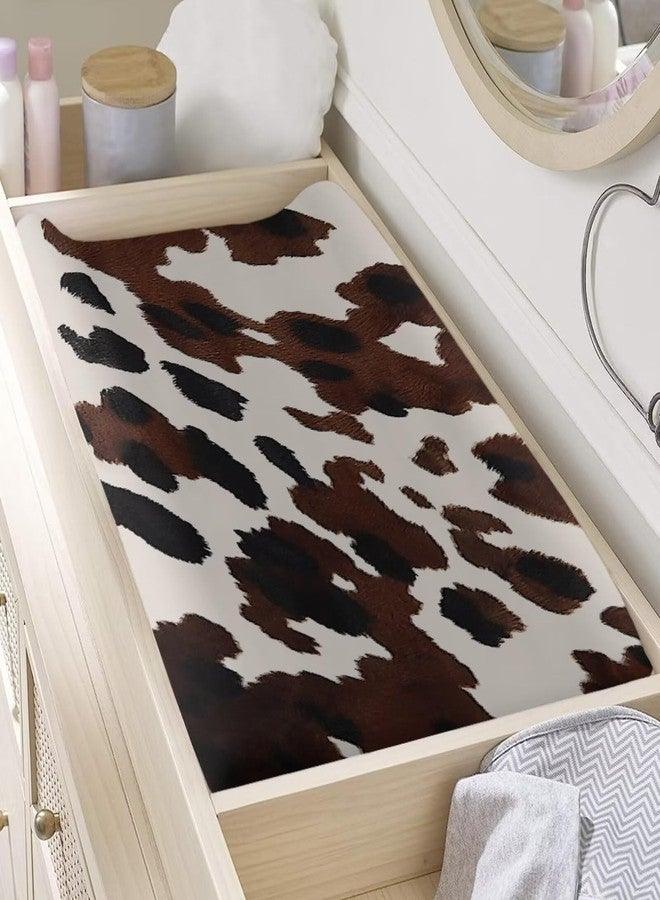 ZDCUSTOM Brown Cow Changing Pad Covers Changing Table Sheets Diaper Changing Pad Cover Stretchy Changing Table Cover Soft & Breathable for Baby Boys - Image 4