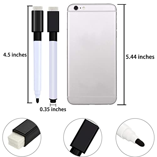 Boao 24 Pack Black Magnetic Dry Erase Markers with Eraser Cap Back to School Mini Whiteboard Dry Erase Markers Bulk Fine Point Tip for Teachers Student School Office White Board Home Supplies - Image 3