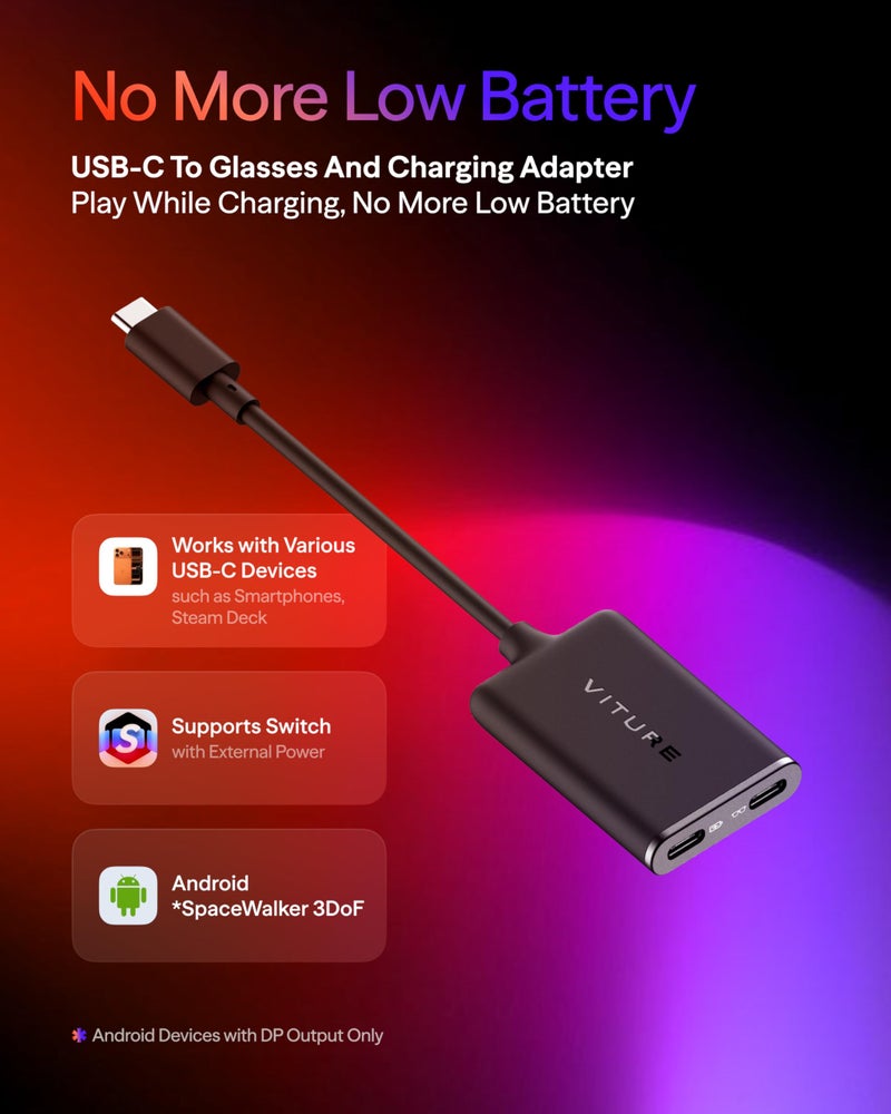 VITURE USB-C to XR Glasses & Charging Adapter for Switch and Steam Deck - Image 2