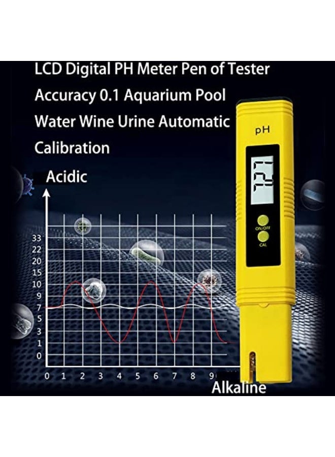KEWAYO PH Meter for Water Hydroponics, Digital PH Tester Pen 0.01 High Accuracy with 0-14 PH Measurement Range for Drinking Water, Liquid Food, Swimming Pool, Aquarium, Aquaculture, Hydroponics - Image 2
