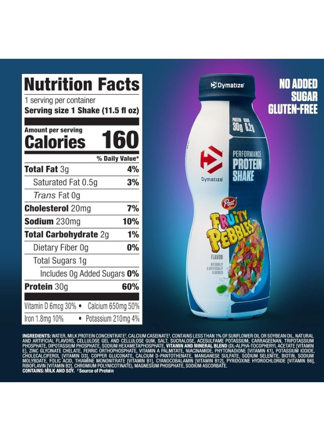 Dymatize ISO100 Performance Protein Shake Ready to Drink, 100% Whey Isolate, Fruity Pebbles, 330ml, Pack of 12 Bottles - Image 3