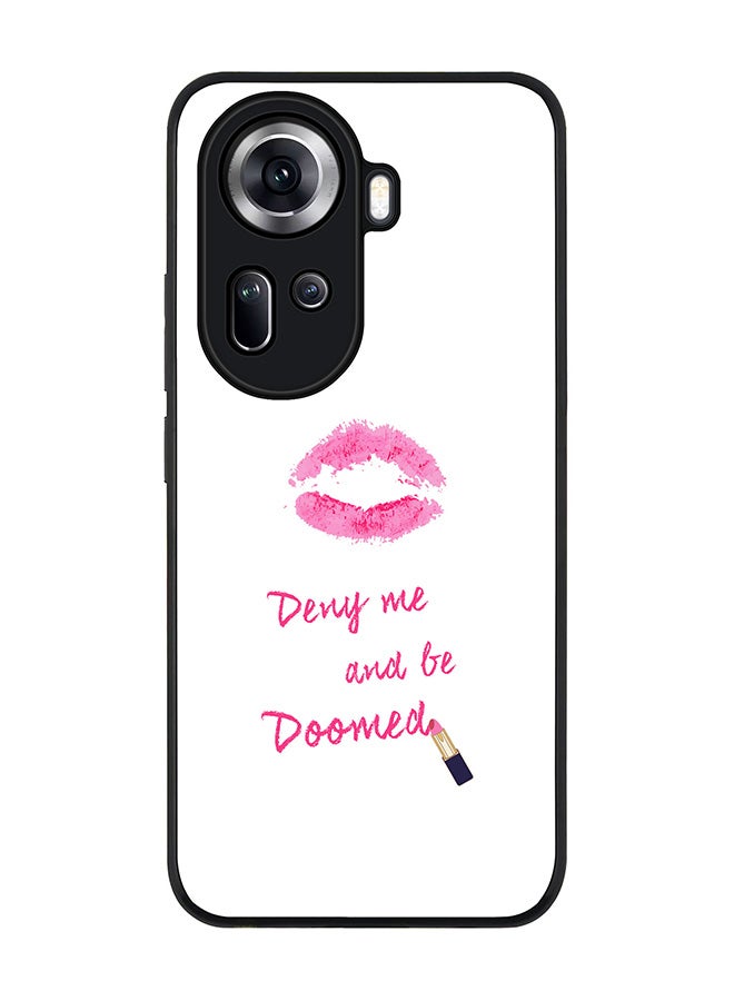 Stylizedd Rugged Black Edge Case for Oppo Reno11, Slim fit Soft Case Flexible Rubber Edges Anti Drop TPU Gel Thin Cover -  Raining Lipsticks - Image 1