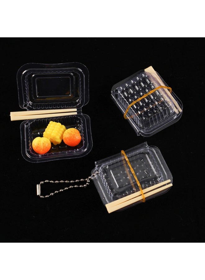 Simulation Transparent Snack Box Model Mini Fruit Box Packing Box Diy Ornaments Doll House Kitchen Toy Accessories-Color:Original Color Chopsticks (not Detachable)  - Image 2