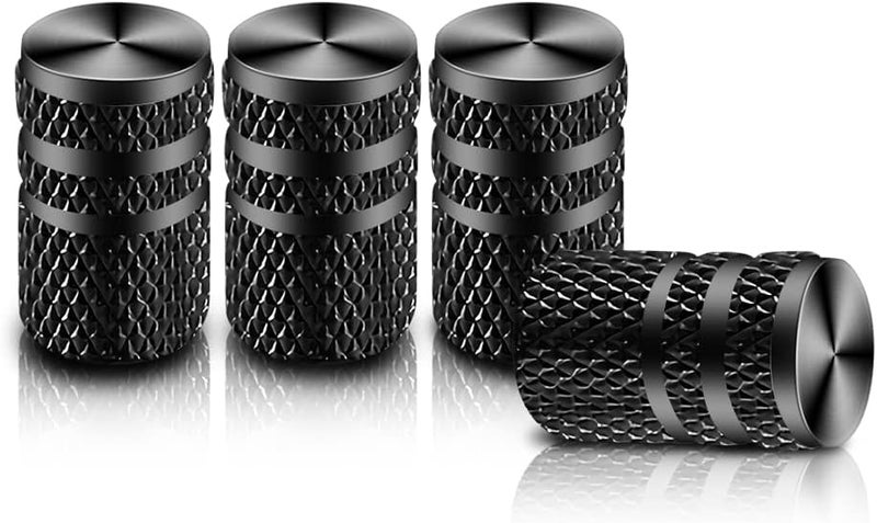 OneNine 4 PCS Tire Valve Stem Caps, OneNine Heavy-Duty Aluminum Alloy Tire Valve Cap Set, Airtight Seal Screw-On Universal Dust Proof Stem Covers for Cars Trucks Motorcycles SUVs Bikes - Image 1
