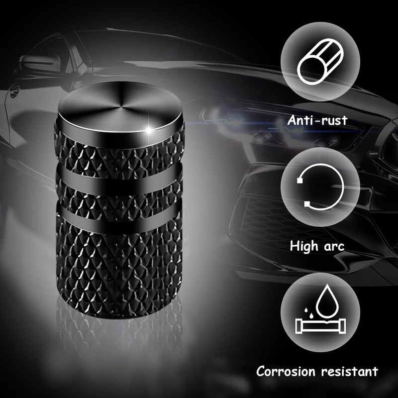 OneNine 4 PCS Tire Valve Stem Caps, OneNine Heavy-Duty Aluminum Alloy Tire Valve Cap Set, Airtight Seal Screw-On Universal Dust Proof Stem Covers for Cars Trucks Motorcycles SUVs Bikes - Image 2