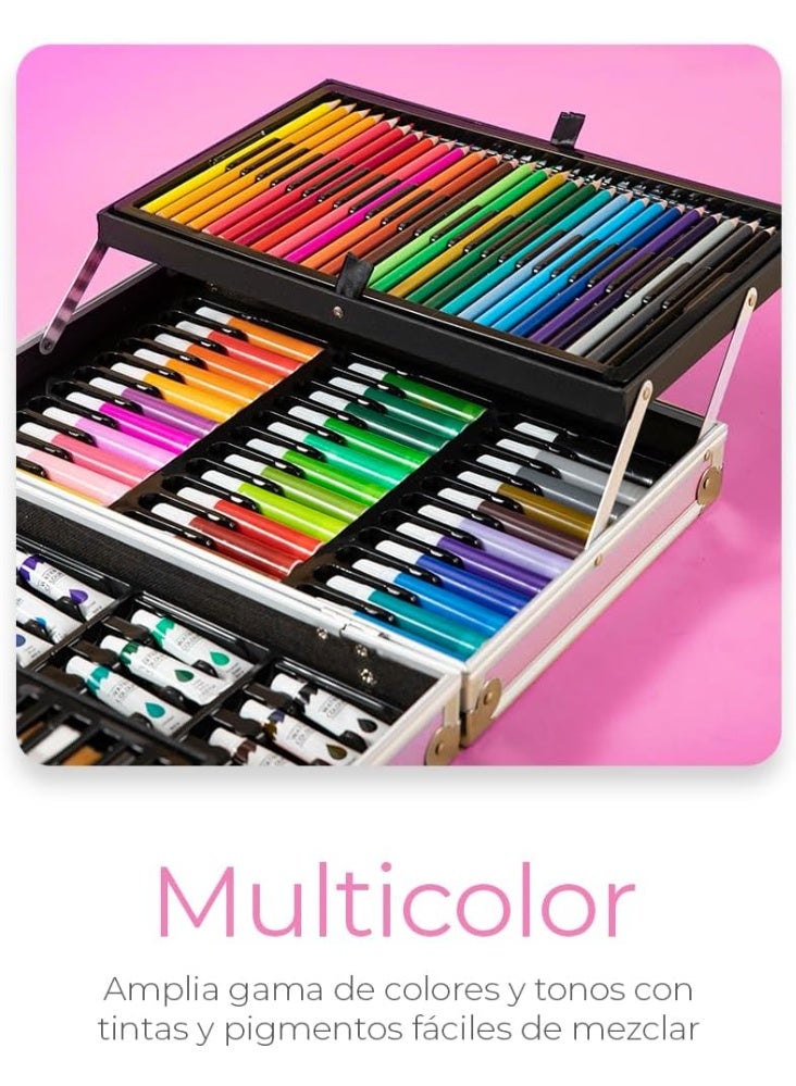 حزمة مستلزمات فنية من 145 قطعة متعدد الألوان - Image 5