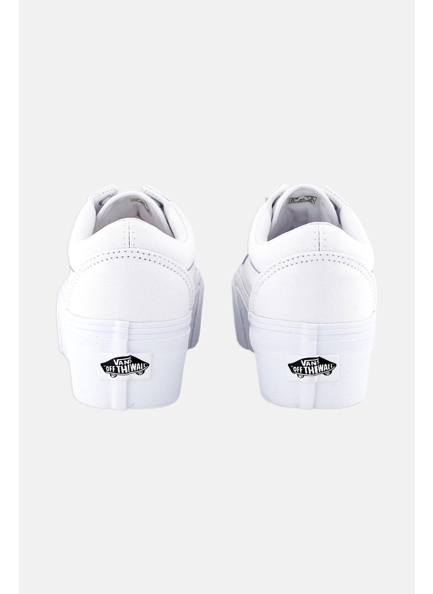 VANS Kids Boy Old Skool Stackform Skate Shoes, White  - Image 3