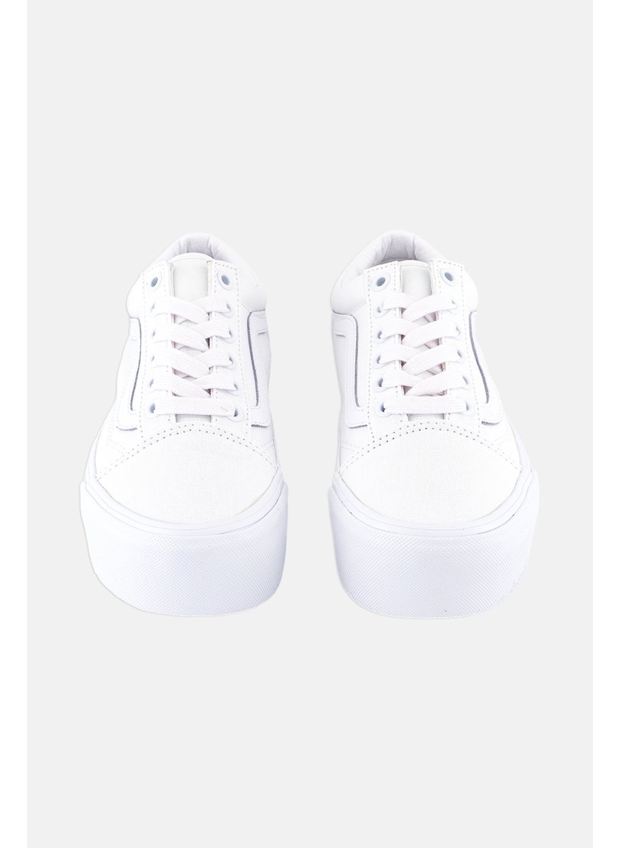 VANS Kids Boy Old Skool Stackform Skate Shoes, White  - Image 2