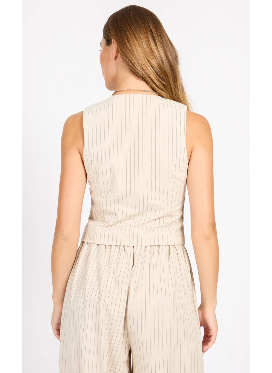 ليتل مسترس Stripe Linen Waistcoat