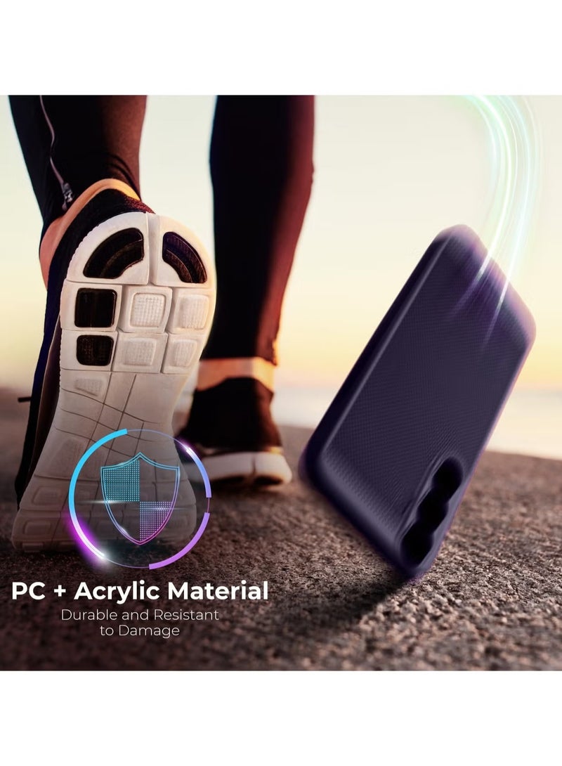 Heat Dissipation Case with Built in Camera Lens Protector Slim Fit Breathable Cooling Anti Fingerprint Hard PC Back Shockproof Cover For Samsung Galaxy A14 (Purple) - Image 3