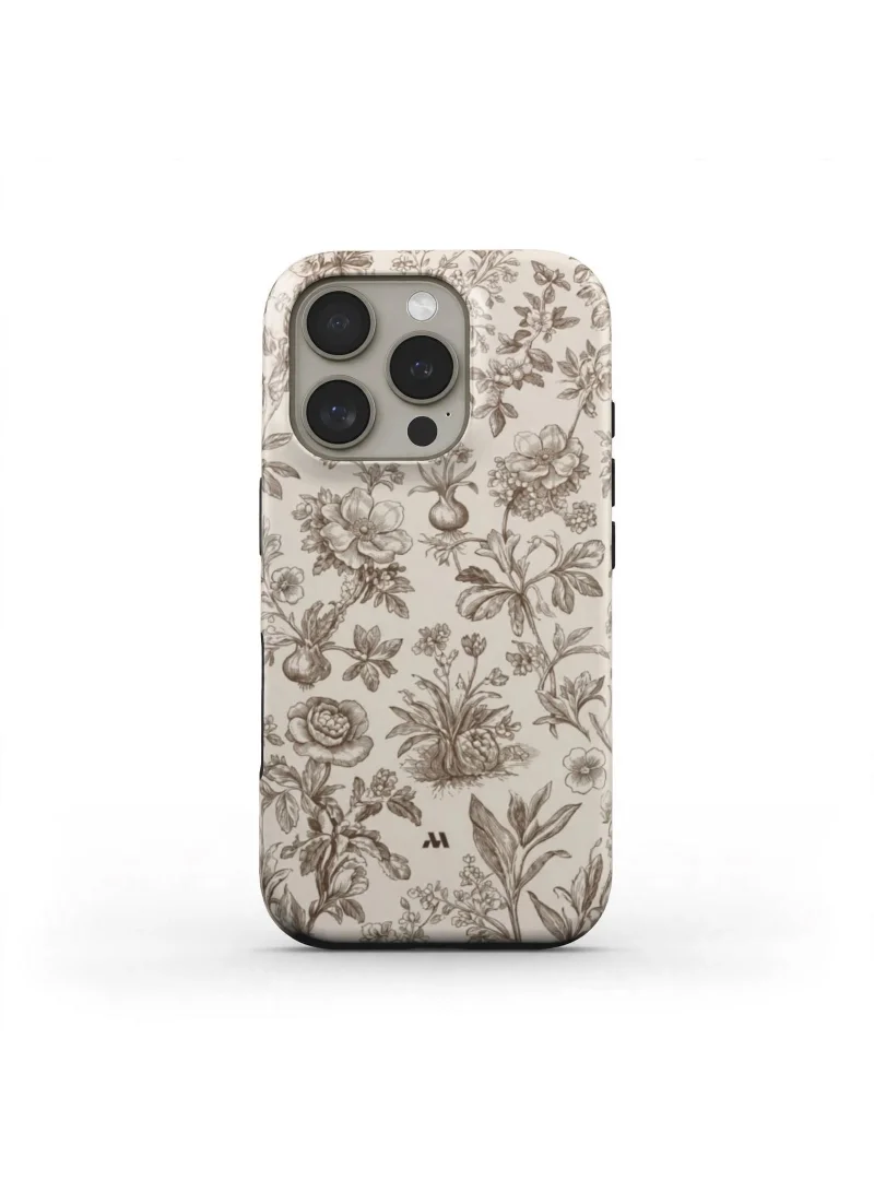 Mobcos iPhone 16 Pro Cream Bloom Premium Case Compatible with Hybrid Dual-Layer Hard Shell + Silicone Protection - Scratch-Resistant Shockproof Mobile Cover