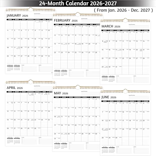 BowCuk Wall Calendar 2026-2027 – Calendar 2026-2027 Wall, 2 Year Calendar, Jan 2026 - Dec 2027, 11.5 x 14.5 In, 2026 Calendar with Large Blocks, Thick Paper, Holidays, To-do ＆ Notes, Great for Organizing - Image 4