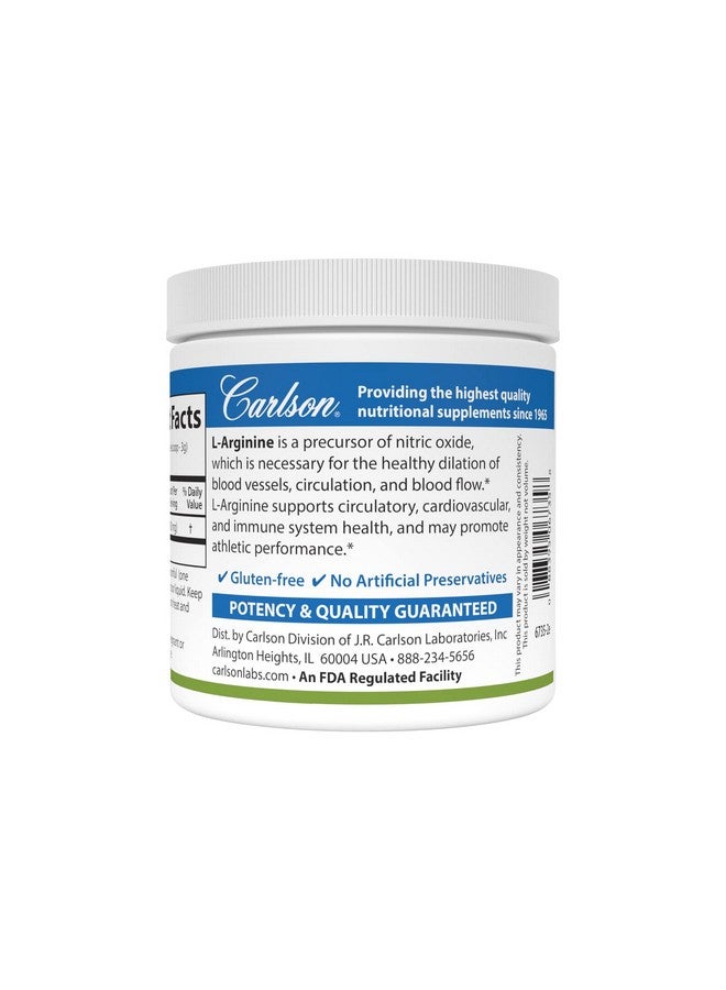 كارلسون - مسحوق إل-أرجينين، حمض أميني حر الشكل، لصحة الدورة الدموية، 3.53 أونصة (100 جم) - Image 3