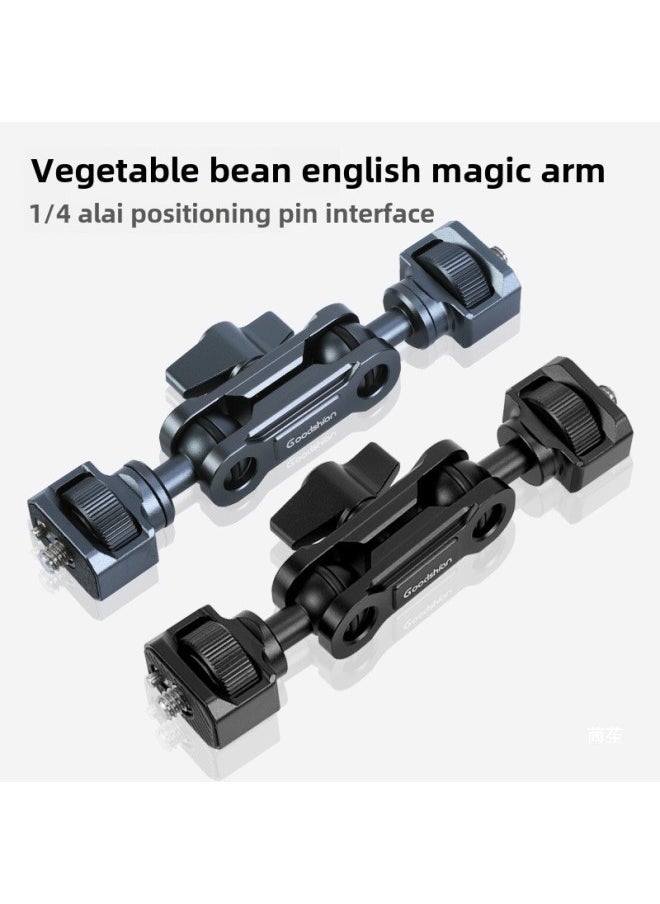 Generic Aluminum Alloy 17MM Ball Head Two Joint Pea Clip Peanut Clip Lengthened Universal Magic Arm Extension Multi-function-Body Color:17mm Ball Head  Black  - Image 3