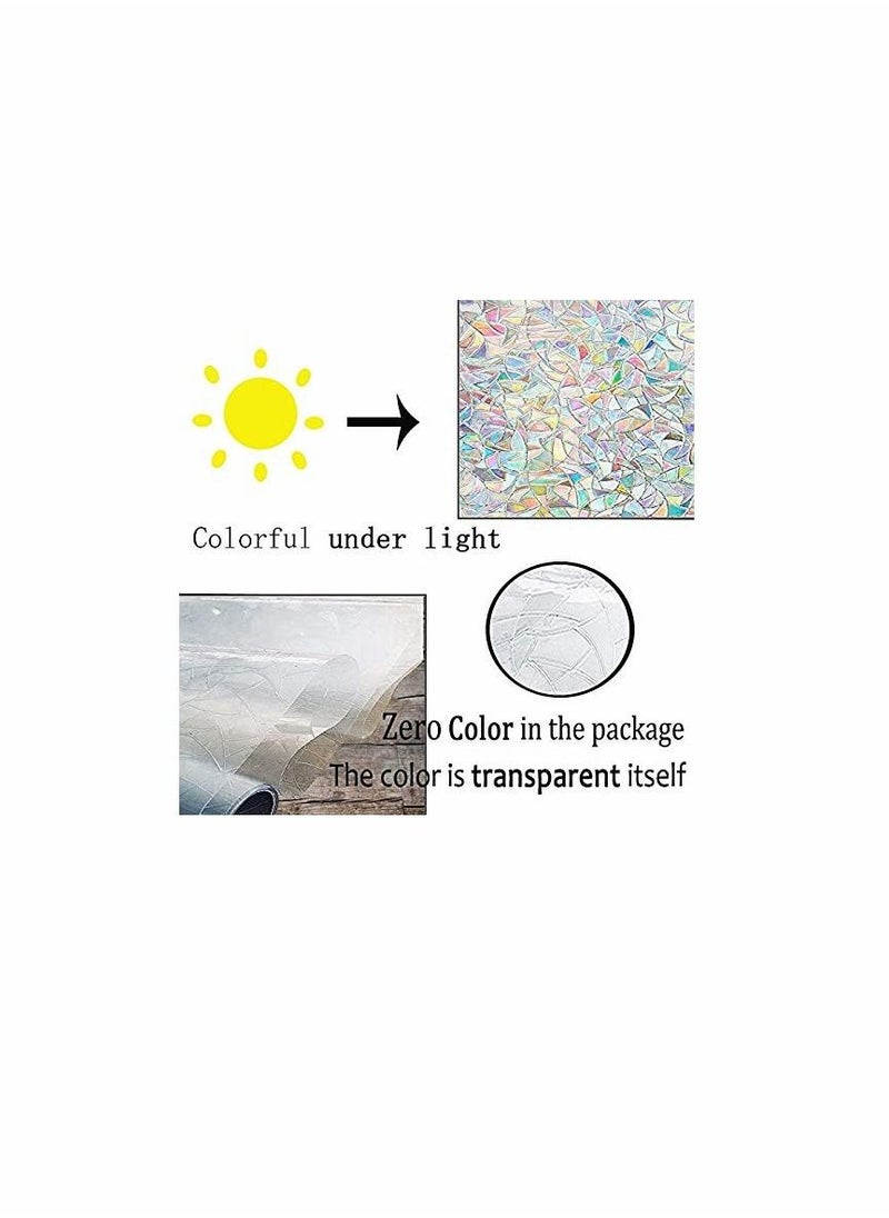 Excefore Window Film Decorative Privacy Film 3D No Glue Holographic Glass Sticker for Glass Door Home House Ofiice Heat Control Anti UV 17.5 x 78.7 inches  - Image 3