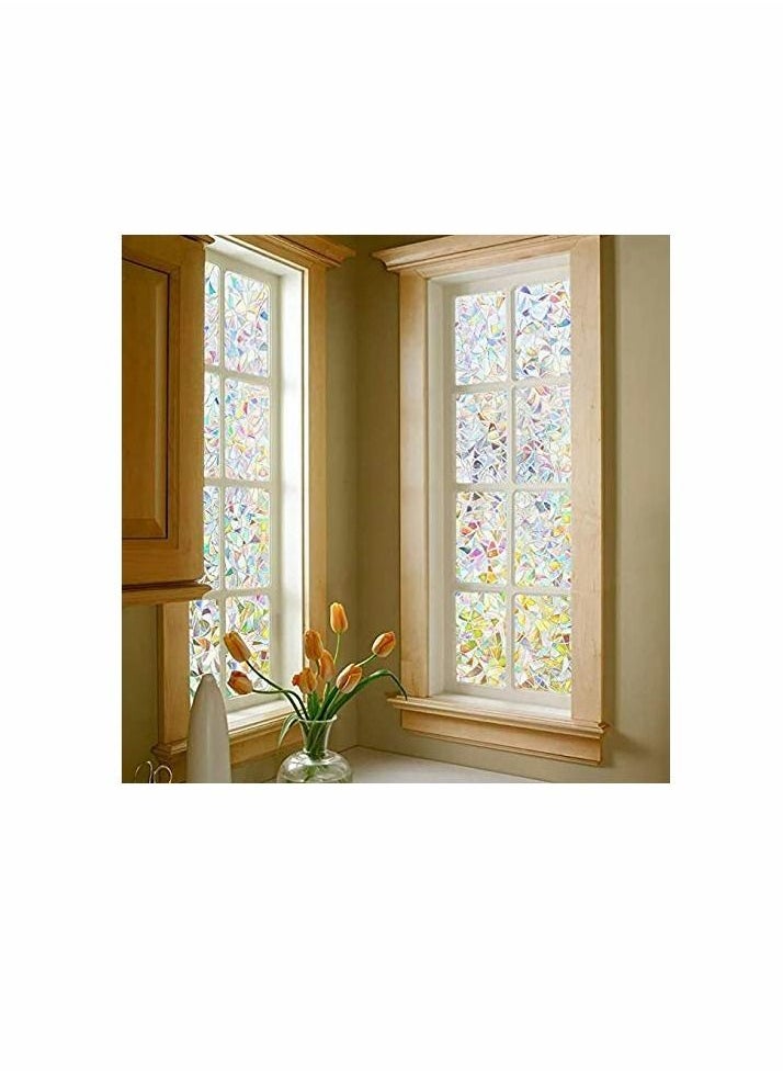 Excefore Window Film Decorative Privacy Film 3D No Glue Holographic Glass Sticker for Glass Door Home House Ofiice Heat Control Anti UV 17.5 x 78.7 inches  - Image 5