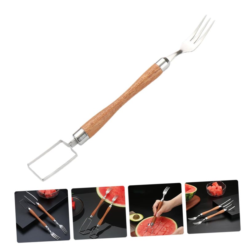 Stainless Steel Watermelon Slicer Cutter Tool with Fork for Melon and Fruit - Image 3