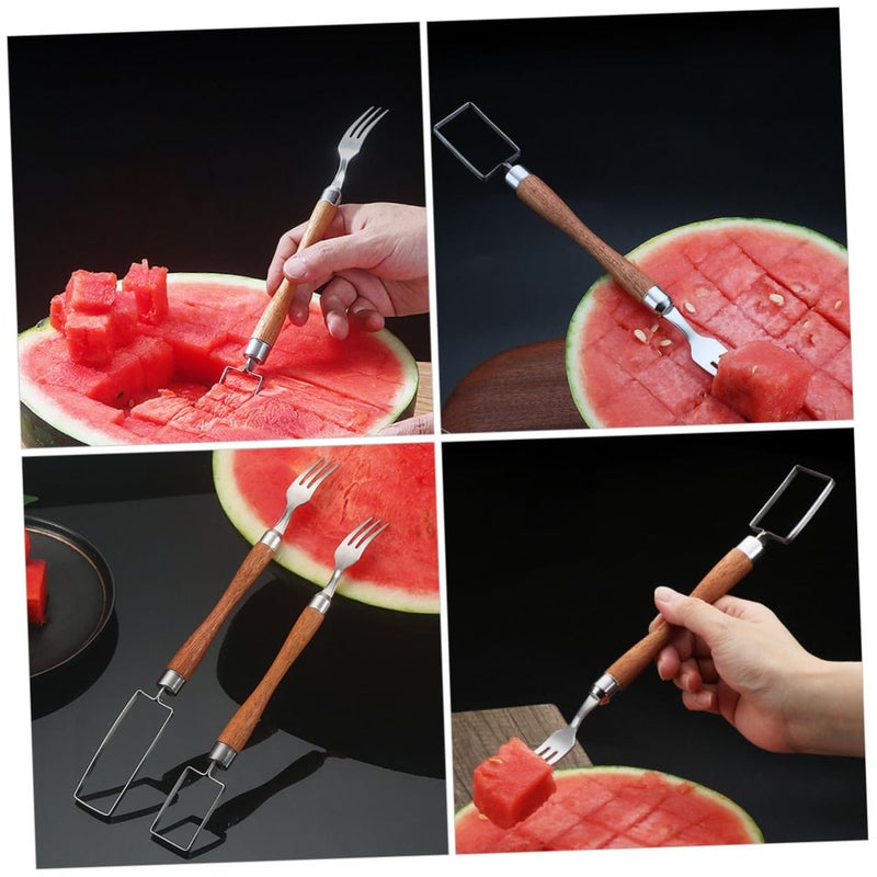 Stainless Steel Watermelon Slicer Cutter Tool with Fork for Melon and Fruit - Image 4