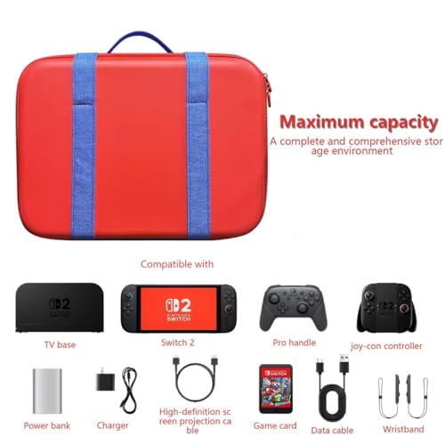 PSS (2 Pack Carrying Case Compatible with Nintendo Switch 2 2025, Protective Hard Shell Case for Switch 2, Portable Travel Bag with Handles and Shoulder Straps for Switch 2 Console and Accessories - Image 2