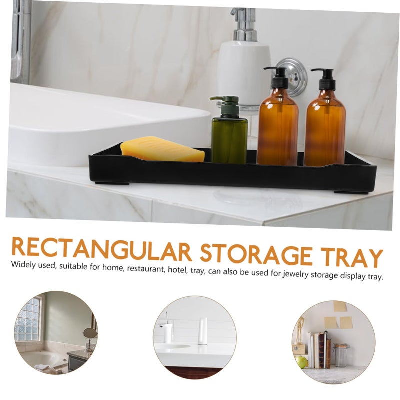 4 Pcs Rectangular Bathroom Organizer Tray For Toiletries Makeup And Soap Space Saving Design - Image 4