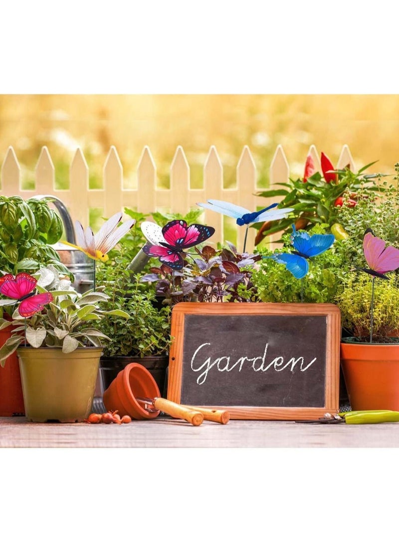 Y&D 26Pcs Colorful Garden Butterflies Stakes Patio Butterfly Ornaments on Sticks for Outdoor Party Yard Plant Decorations Double-deck - Image 5