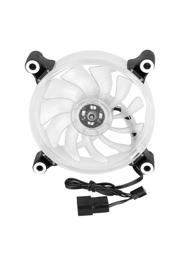 Thoraya FAN L18 12V DC 120mm LED Case Fan Large 4PIN & Small 3PIN Interface Cooling Fan (Transparent)  - Image 1