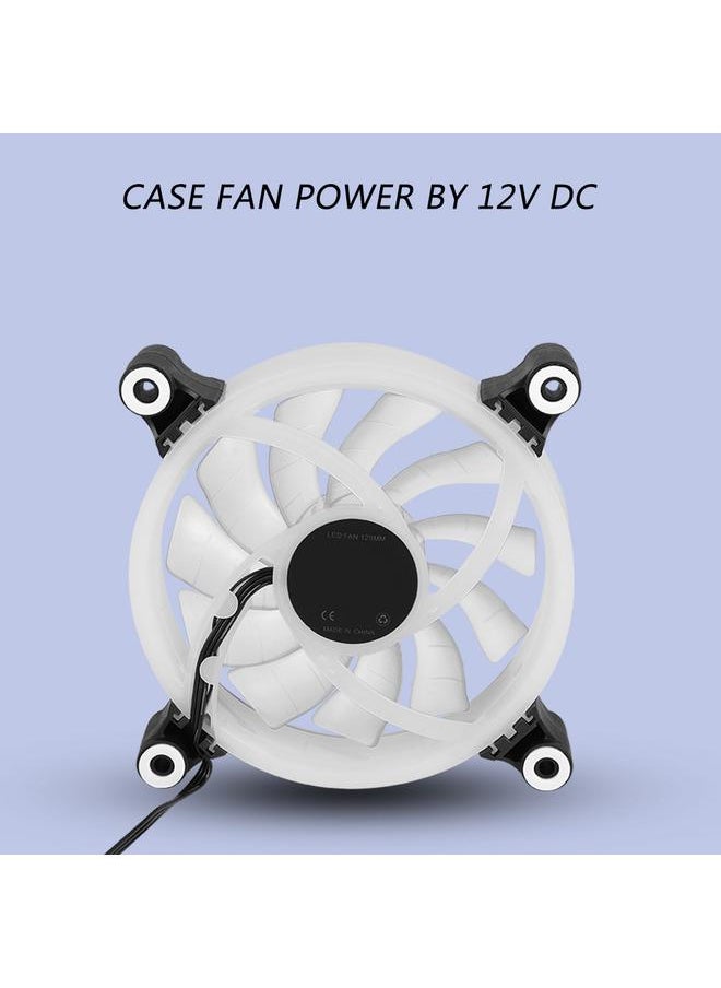 Thoraya FAN L18 12V DC 120mm LED Case Fan Large 4PIN & Small 3PIN Interface Cooling Fan (Transparent)  - Image 3