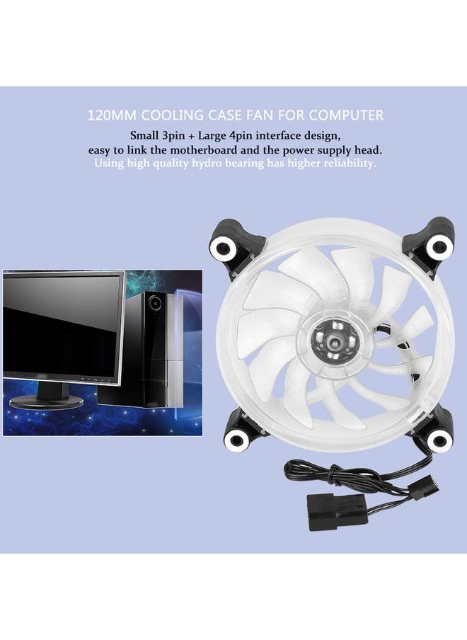 Thoraya FAN L18 12V DC 120mm LED Case Fan Large 4PIN & Small 3PIN Interface Cooling Fan (Transparent)  - Image 4