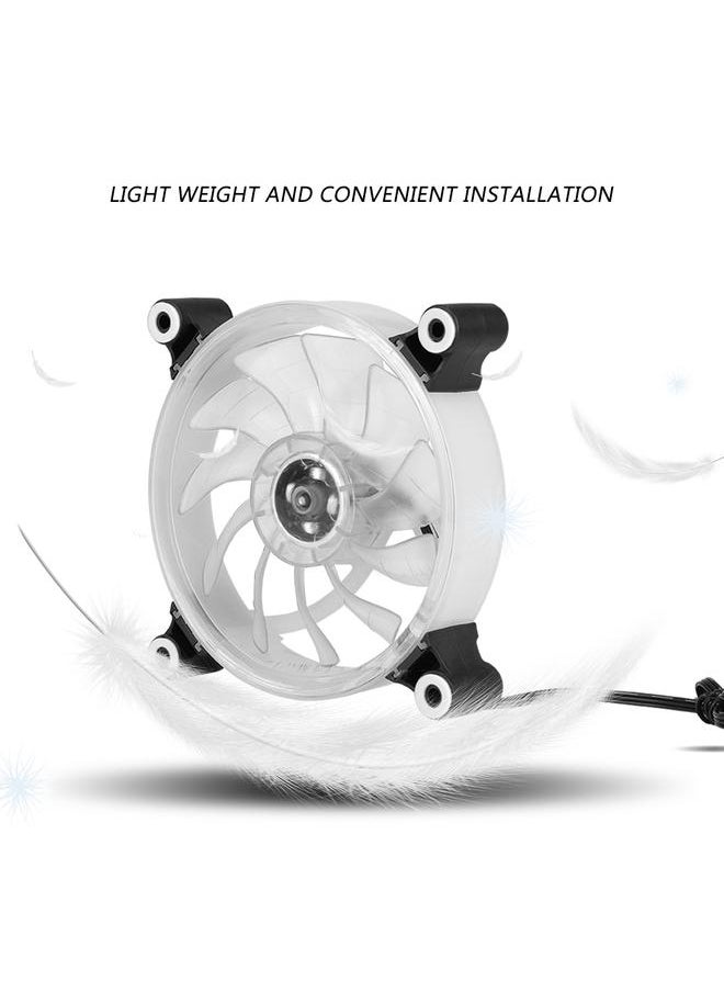 Thoraya FAN L18 12V DC 120mm LED Case Fan Large 4PIN & Small 3PIN Interface Cooling Fan (Transparent)  - Image 2