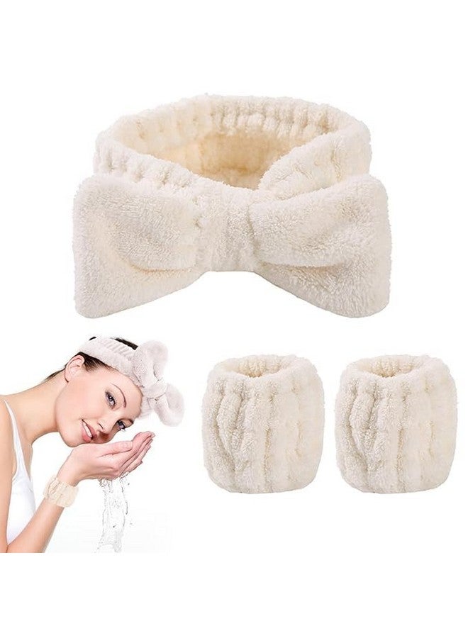 Black Sparrow Women 3 Pcs Headband and Wristband Set, Microfiber Skincare Headband With Wrist Band for Makeup, Face Washing - Image 1