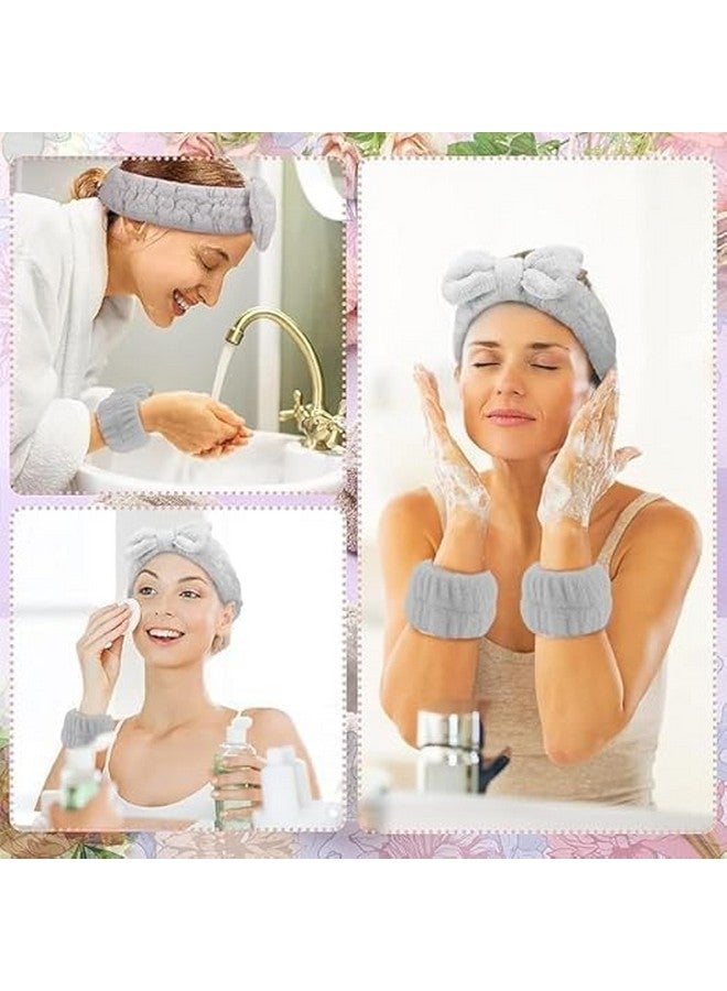Black Sparrow Women 3 Pcs Headband and Wristband Set, Microfiber Skincare Headband With Wrist Band for Makeup, Face Washing - Image 5