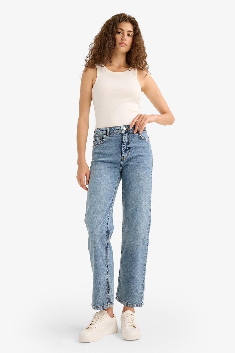 DeFacto Blue Woman Jean Trousers Casual - Image 4