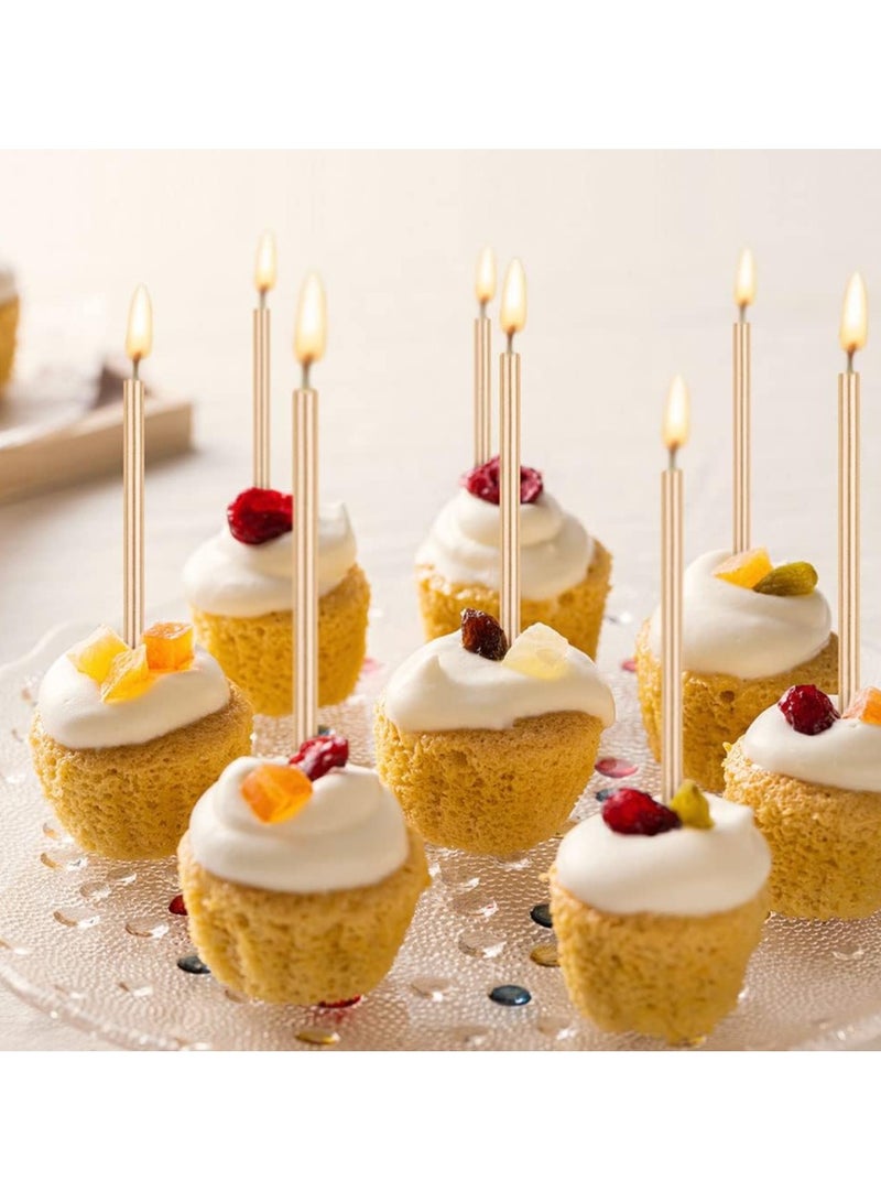 HOME ZONE 6 Pieces Birthday Cake Candles Golden Colour 12cm Tall Pencil Candles for Birthday Wedding Baby Shower Party Decoration - Image 3