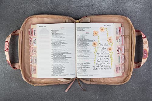 DiverseBee Bible Cover with Handles, Zippered Bible Carrying Case for Women and Girls, Bible Tote Bag for Kids, Book Cover Accessories, Christian Gifts 7.5 x 10 x 2.5in (Pomegranate) - Image 3