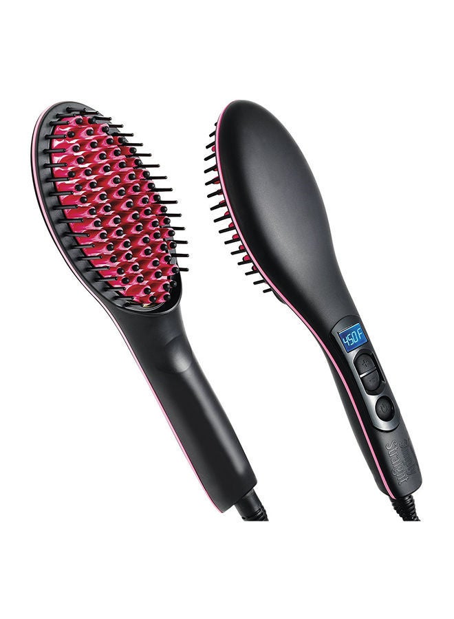 NIBEMINENT Smooth Hair Straightener Comb Brush Black/Red - Image 1