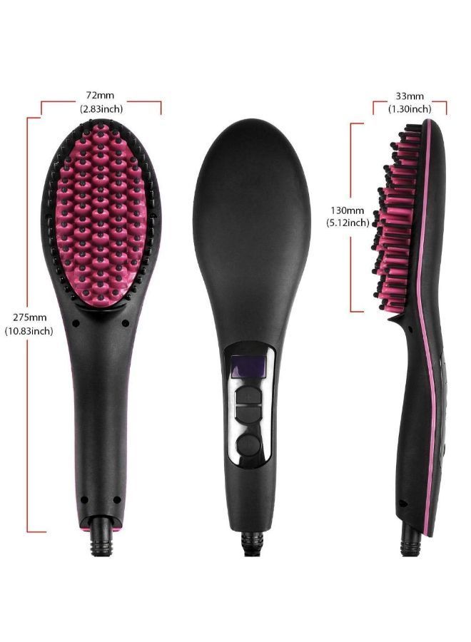 NIBEMINENT Smooth Hair Straightener Comb Brush Black/Red - Image 3