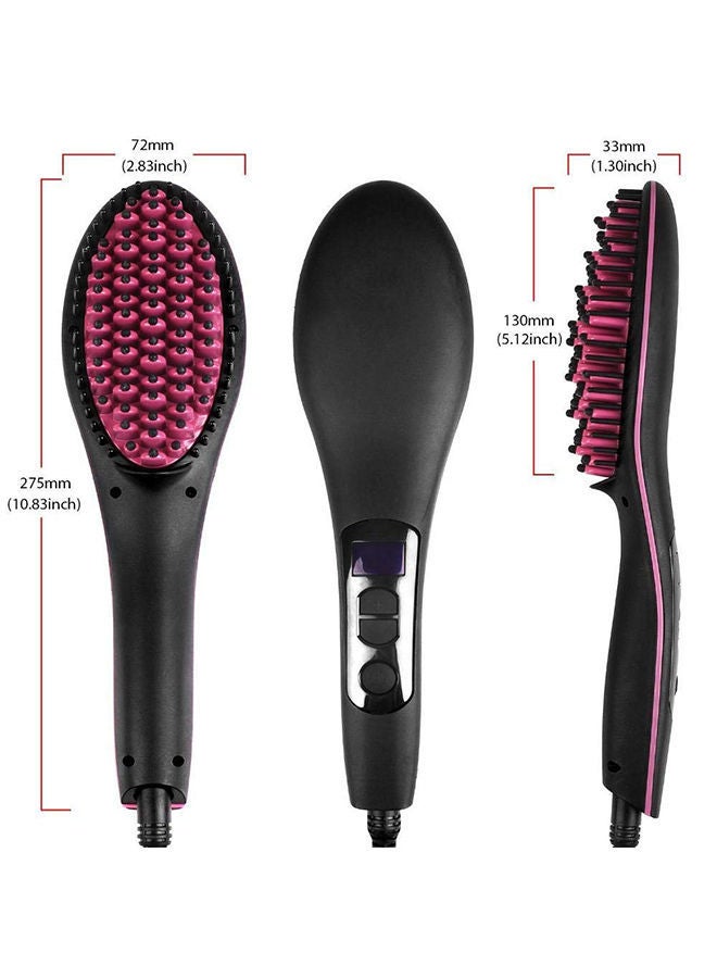 NIBEMINENT Smooth Hair Straightener Comb Brush Black/Red - Image 2