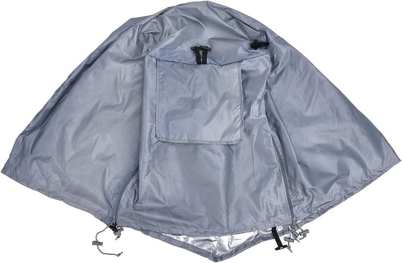 Pet Crate Cover Sunscreen Indoor Outdoor Protection 210D Silver Coated Oxford Cloth Gray - Image 5