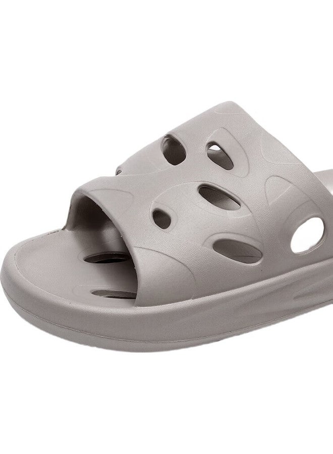 GUOLUOFEI Bathroom Slippers For Men And Women, Summer Indoor Shower Hollow Water-Draining Eva Bathroom Sandals, Gray, Size 38-39 - Image 1